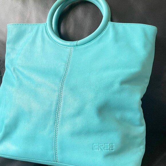 Supple Leather Pastel Blue Purse - Picture 1 of 8